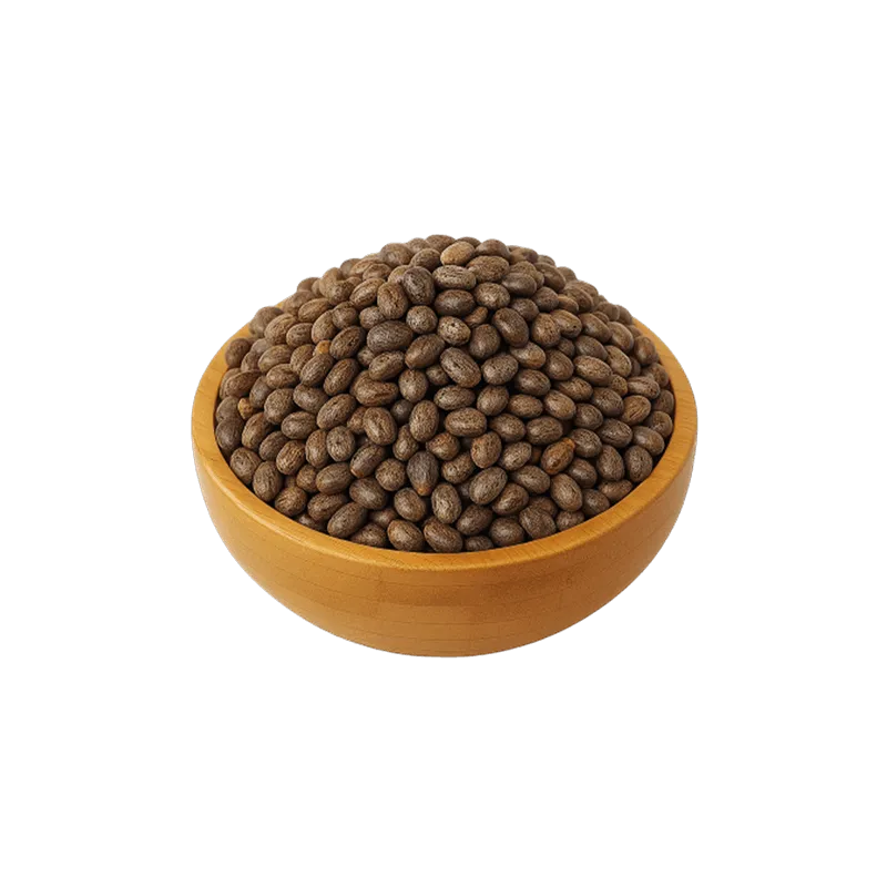 عکس مقداری تخم کرچک در کاسه چوبی