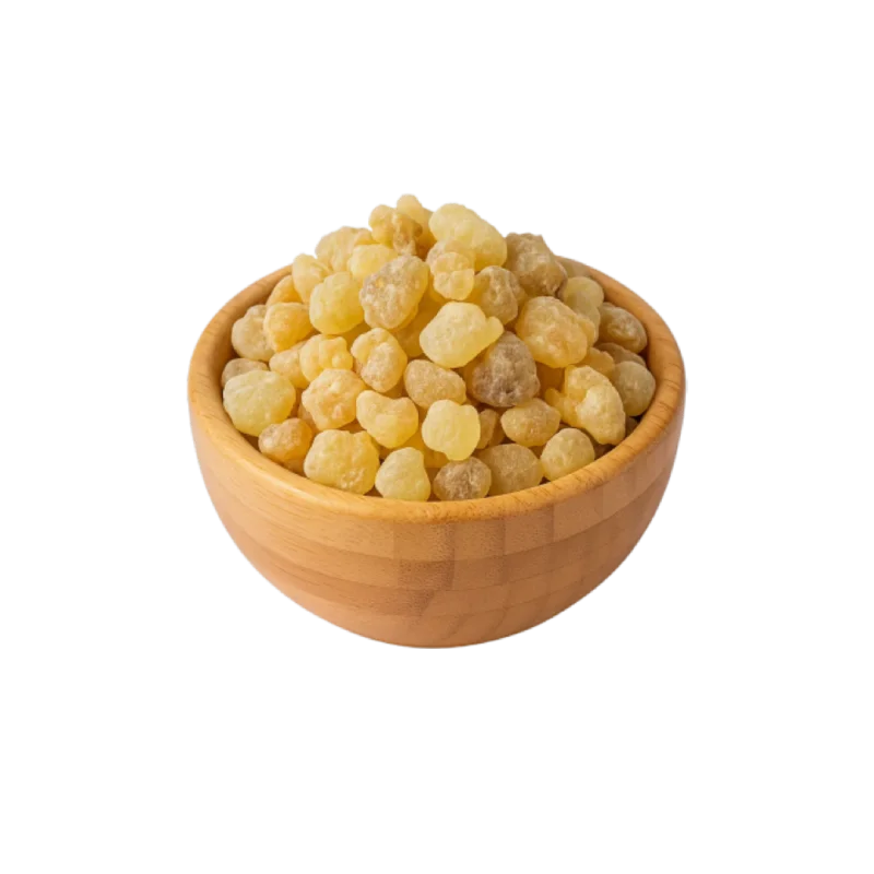 عکس مقداری صمغ سقز در کاسه چوبی