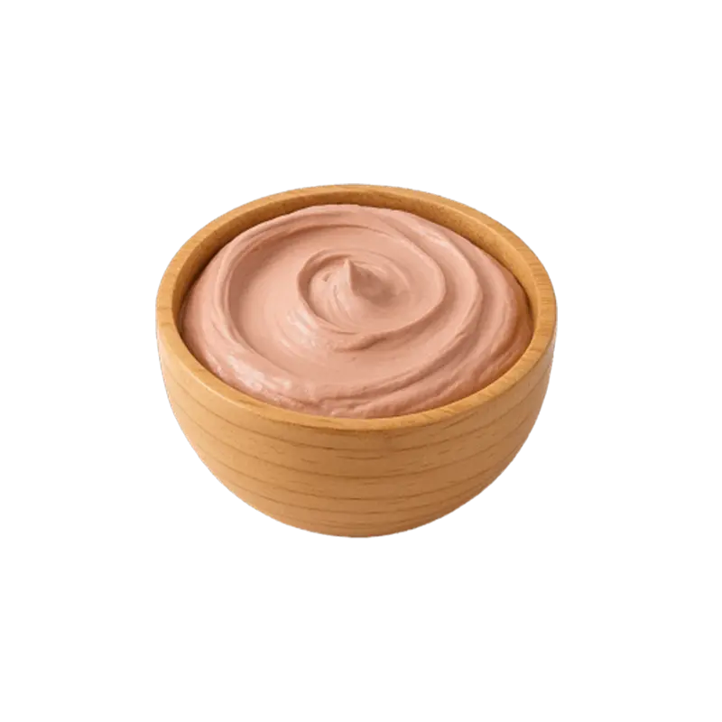 عکس مقداری ماسک خاک رس در کاسه چوبی