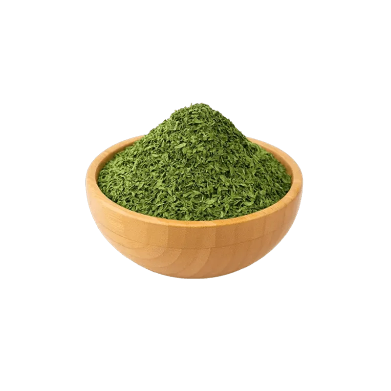 عکس برگ گیاه نعناع خشک شده در کاسه چوبی