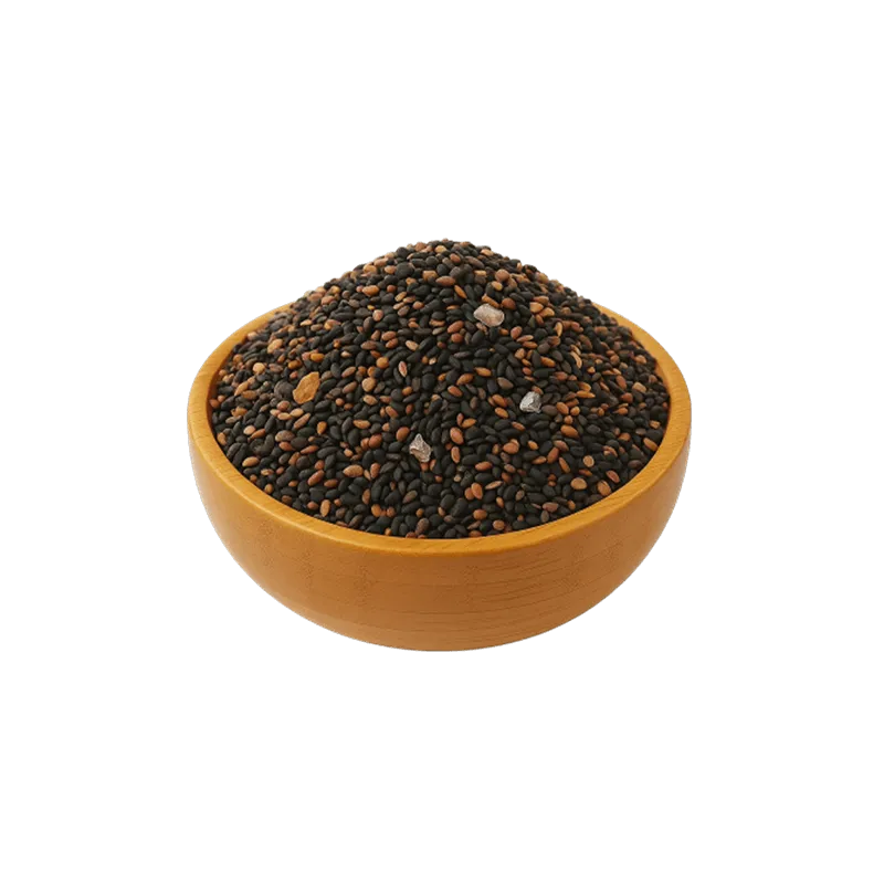 عکس مقداری چهار تخم به همراه تکه های نبات در کاسه چوبی