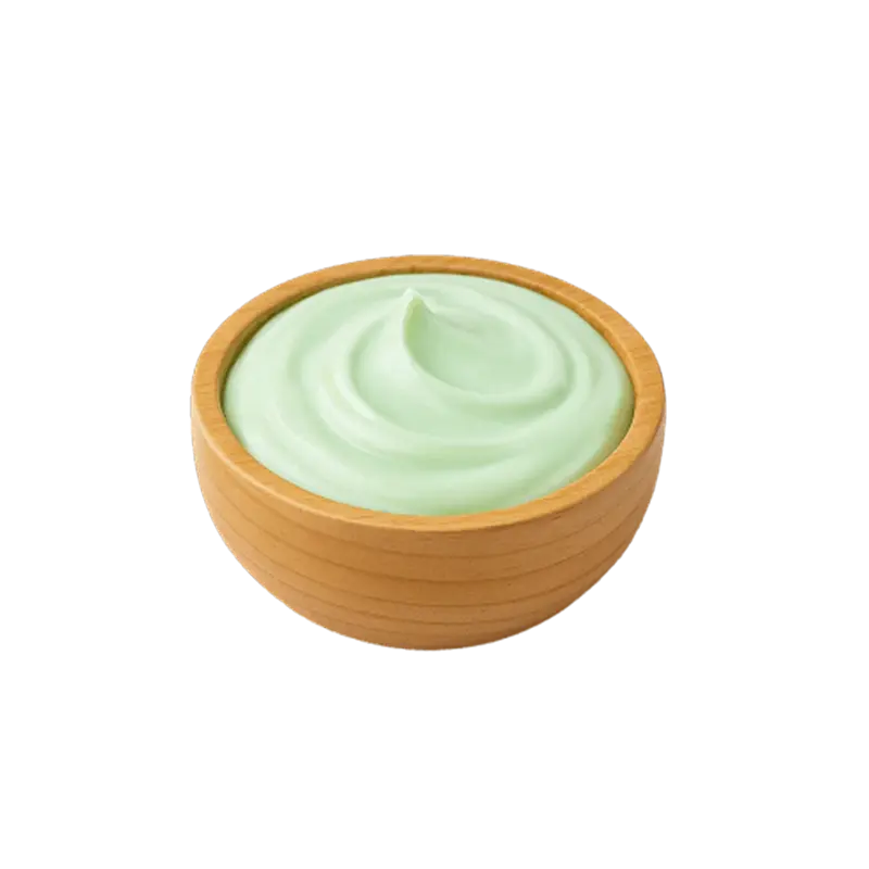 عکس مقداری کرم آلوورا در کاسه چوبی